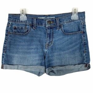 Old Navy Boyfriend Booty Shorts Women Sz 8 Denim Cotton Blend Mid Rise